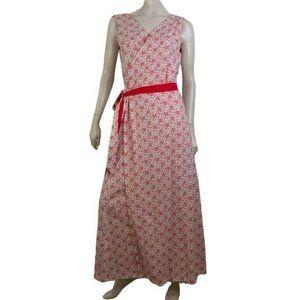 Vintage Handmade Dress Wrap Sundress Maxi Cottage Country Reversible